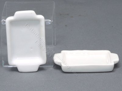(image for) Miniature White Ceramic Rectangular Serving Tray