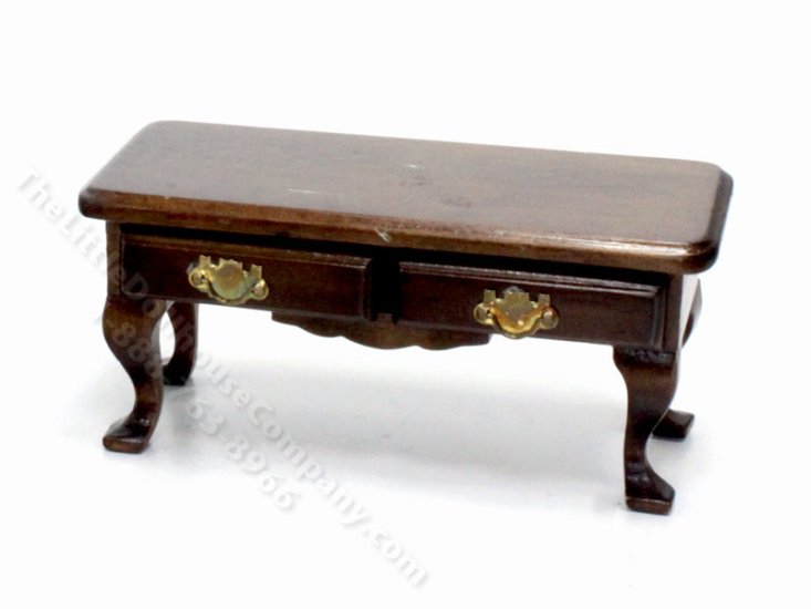 (image for) Miniature Walnut Coffee Table with Drawers