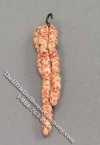 (image for) Miniature Sausages on Hook by Charlotte Willmott of Mouse House