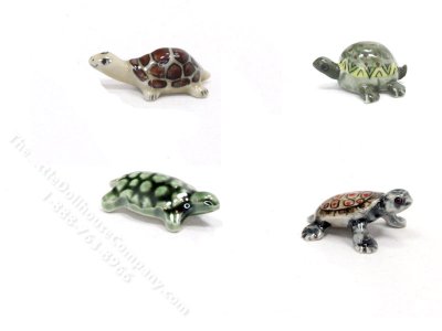 (image for) Miniature Ceramic Turtle Figurine for Dollhouses (1/pkg)