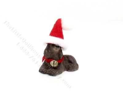 (image for) Dollhouse Scale Model Christmas Cocker Spaniel