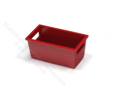 (image for) Miniature Red Storage Bin for Dollhouses