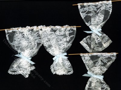 (image for) Miniature Set of Three Lace Curtains for Dollhouses
