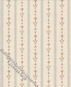 (image for) Blue Colonial Stripe Pattern Miniature Wallpaper for Dollhouses
