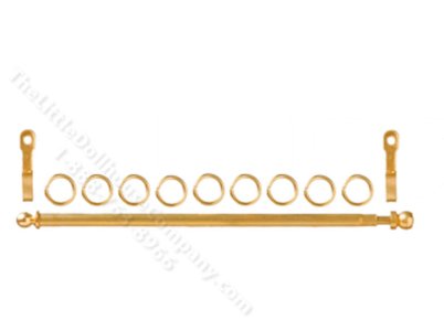 (image for) 1:12 Scale Extenxable Brass Curtain Rod For Dollhouses