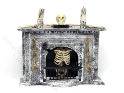 (image for) Miniature Halloween Fireplace for Dollhouses