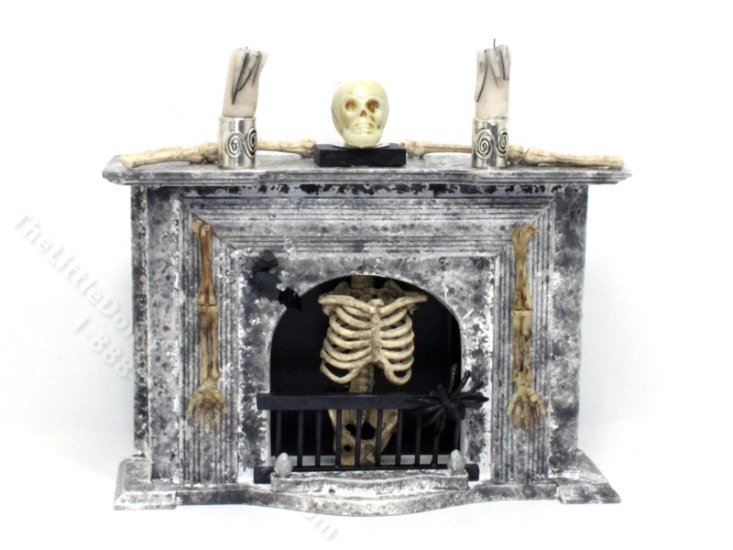 (image for) Miniature Halloween Fireplace for Dollhouses