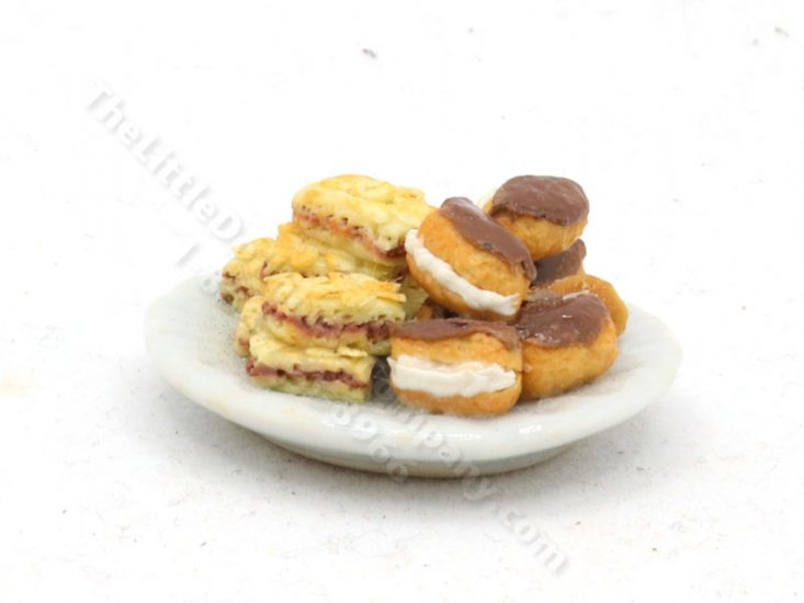(image for) Miniature Plate of Eclaires and Date Squares