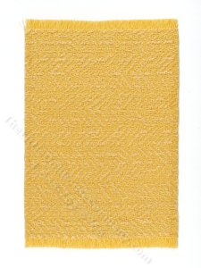 (image for) Miniature Yellow Chevron Woven Rug for Dollhouses