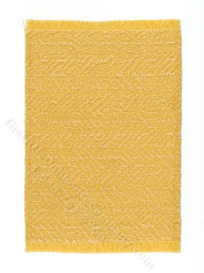(image for) Miniature Yellow Chevron Woven Rug for Dollhouses