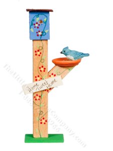 (image for) Miniature Blue Floral Bird House for Dollhouses