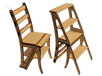 (image for) Miniature Franklyn Library Stair/Chair Kit for Dollhouses