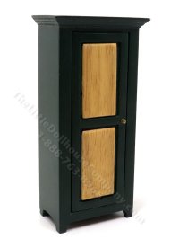 (image for) Miniature Green & Oak Kitchen Pie Safe/Cabinet for Dollhouses