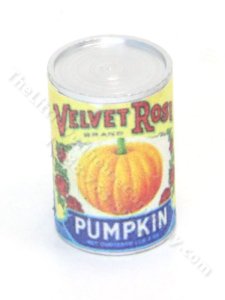 (image for) Dollhouse Scale Model Velvet Rose Canned Pumpkin
