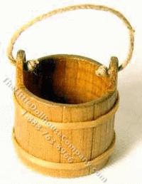 (image for) Dollhouse Scale Model Wood Bucket