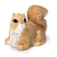 (image for) Miniature Orange and White Polymer Squirrel