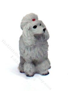 (image for) Miniature Grey Poodle for Dollhouses