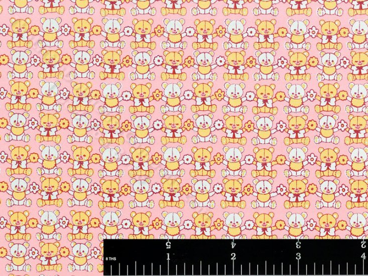 (image for) Mini Bears Miniature Wallpaper for Dollhouses - Pink