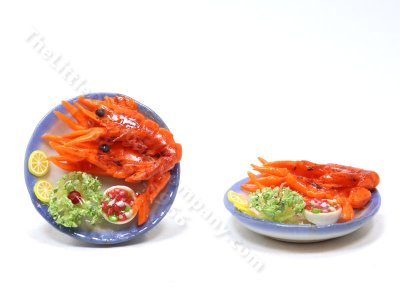 (image for) Miniature Lobster on Serving Plate for Dollhouses