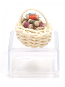 (image for) Miniature Spools of Thread in Basket by Taylor Jade