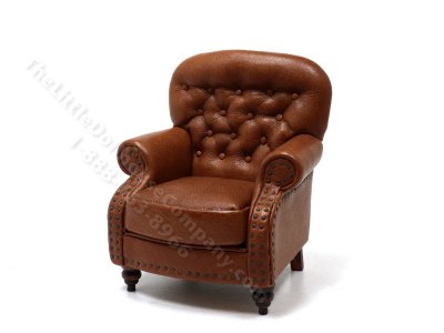 (image for) Dollhouse Tufted Brown Leather Club Chair by Judith Blondell