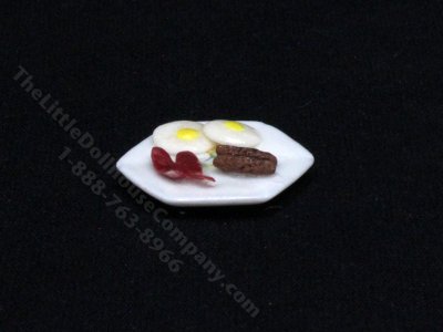 (image for) Miniature Sausage, Bacon and Egg Breakfast for Dollhouses
