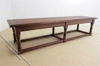(image for) Miniature Tudor Style Triple Pedestal Table for Dollhouses