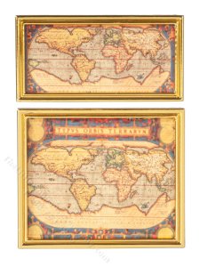 (image for) Miniature Framed Ancient World Map for Dollhouses