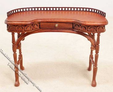 (image for) Miniature Walnut Desk/Vanity for Dollhouses