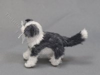 (image for) Miniature Long Haired Cat by Marie W. Evans - Dark Grey/White