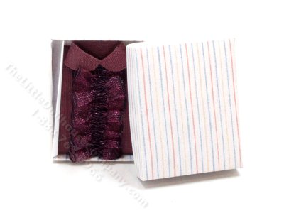 (image for) Miniature Maroon Ruffle Tuxedo Shirt for Dollhouses