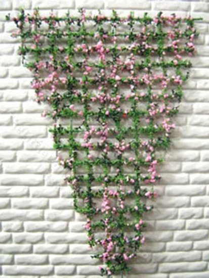 (image for) Dollhouse Scale Model 4.25" Vine with Pink Flowers