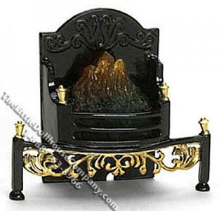 (image for) Dollhouse Scale Model Metal Electric Fireplace