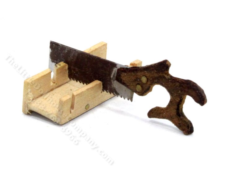 (image for) Miniature Mitre Box and Saw for Dollhouses