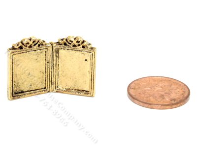 (image for) Miniature Ornate Gold Double Picture Frame for Dollhouses