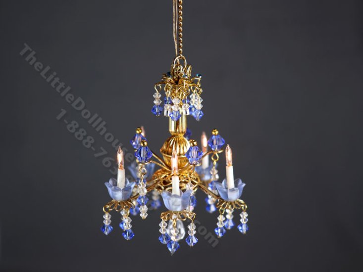 (image for) Dollhouse Miniature 12V Grand Luna 5-Arm Chandelier