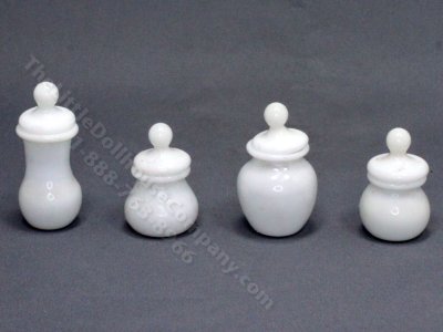 (image for) Empty Opaque White Glass Jar with Lid