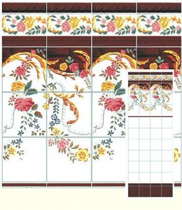 (image for) Dollhouse Scale Model Mediterranean Wall Tiles