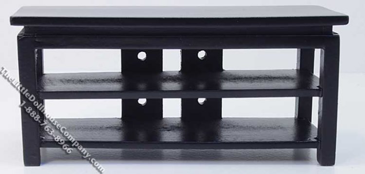 (image for) Miniature Black TV Stand for Dollhouses