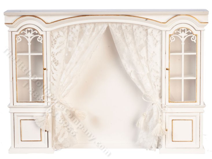 (image for) Miniature Display Cabinet and Wall for Dollhouses - White