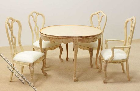 (image for) Miniature Unfinished 5pc Dining Room Set for Dollhouses