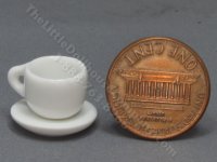 (image for) Miniature Ceramic White Tea Cup and Saucer