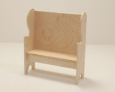 (image for) Miniature Unfinished Maple Deacons Bench