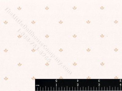 (image for) Gold Blossoms on Cream Miniature Wallpaper for Dollhouses