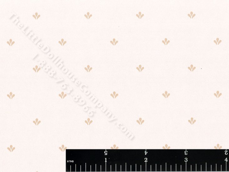 (image for) Gold Blossoms on Cream Miniature Wallpaper for Dollhouses