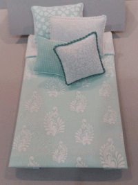 (image for) Miniature Single Seaglass & White Scroll Print Bedding Set