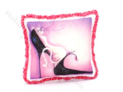 (image for) Pillow with Cat Print and Fringe Edging by Judith Blondell