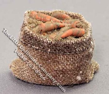 (image for) Miniature 1/2 Scale Sack of Dirty Carrots by Charlotte Willmott
