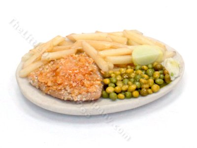 (image for) Miniature Fish and Chips Platter for Dollhouses