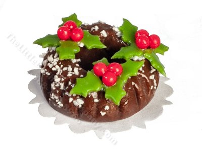 (image for) Miniature Chocolate Christmas Bundt Cake for Dollhouses